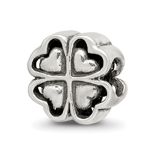 Sterling Silver Reflections Four Leaf Heart Clover Bead