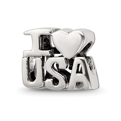 Sterling Silver Reflections I HEART USA Bead