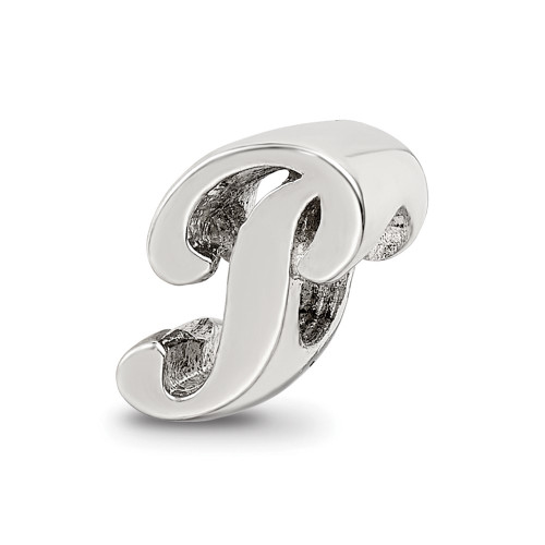 Sterling Silver Reflections Letter P Script Bead