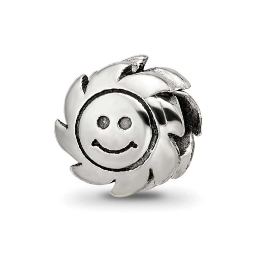 Image of Sterling Silver Reflections Smiling Sun Bead