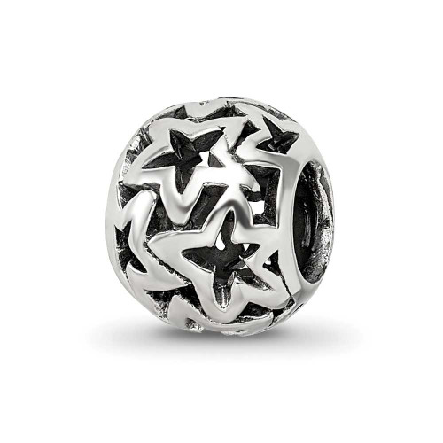 Image of Sterling Silver Reflections Star Bead QRS3534