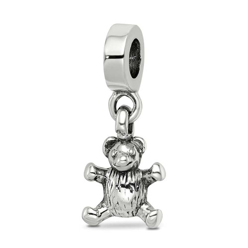 Image of Sterling Silver Reflections Teddy Bear Dangle Bead