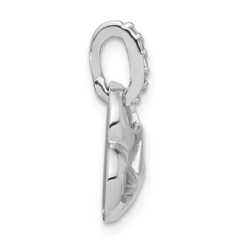 Image of Sterling Silver Rhodium Plated CZ Heart Pendant