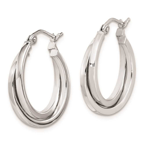 Image of 19mm Sterling Silver Rhodium Plated Hoop Earrings QE8399