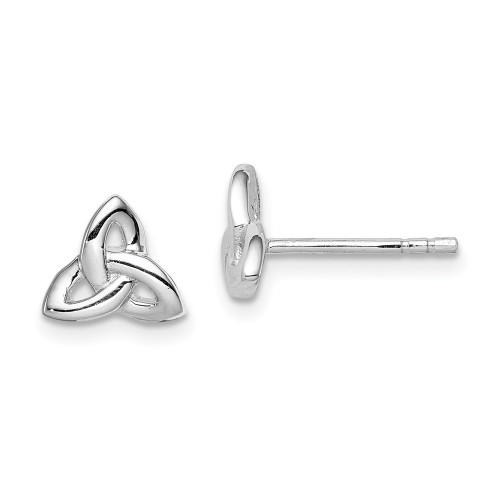 7mm Sterling Silver Rhodium Plated Trinity Love Knot Stud Post Earrings