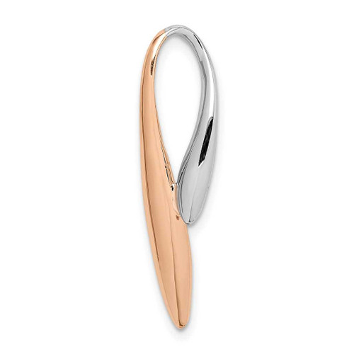 Image of Sterling Silver Rhodium-plated & Rose Gold-plated Polished Slide Pendant