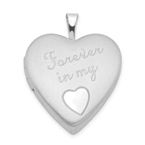 Image of Sterling Silver Rhodium-plated 20mm Forever in my Heart Locket Pendant
