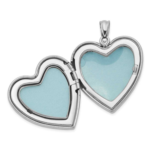 Image of Sterling Silver Rhodium-plated 24mm Scrolled Heart Family Locket Pendant