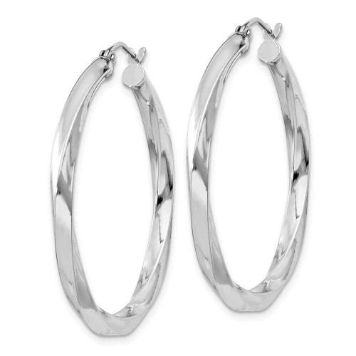 Image of 36mm Sterling Silver Rhodium-Plated 3.00mm Twisted Hoop Earrings QE4586