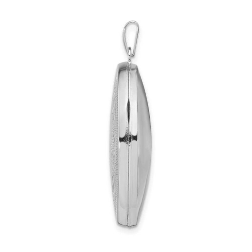 Image of Sterling Silver Rhodium-plated 31mm Oval Scroll Locket Pendant