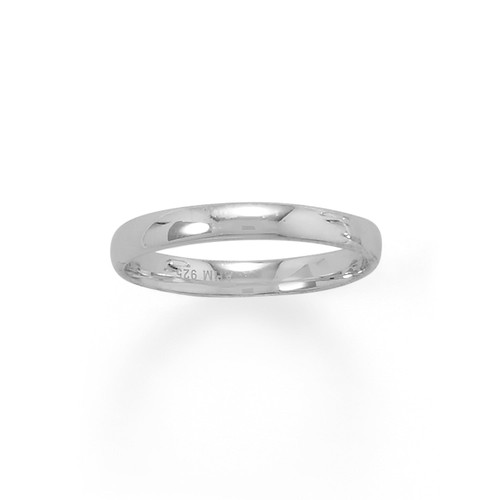 Image of Sterling Silver Rhodium-plated 3mm Band