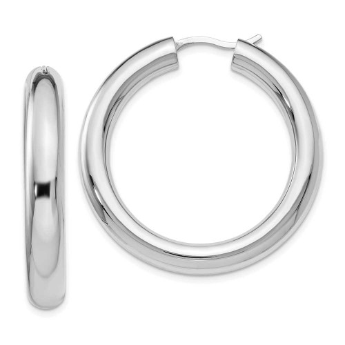 Image of 35mm Sterling Silver Rhodium-Plated 5mm Tube Earrings QLE151