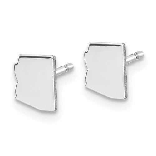 Image of 6.65mm Sterling Silver Rhodium-Plated Arizona AZ Small State Stud Earrings