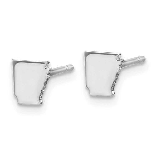 Image of 6.35mm Sterling Silver Rhodium-Plated Arkansas AR Small State Stud Earrings