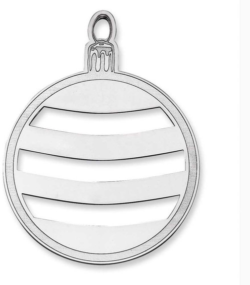 Image of Sterling Silver Rhodium-plated Blank Christmas Ornament