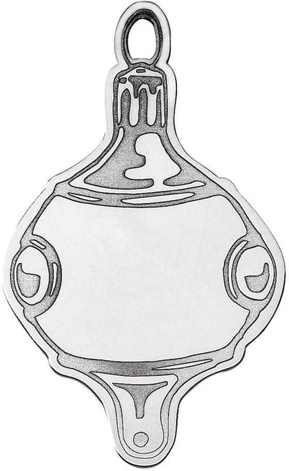 Image of Sterling Silver Rhodium-plated Blank Christmas Ornament QQ350B