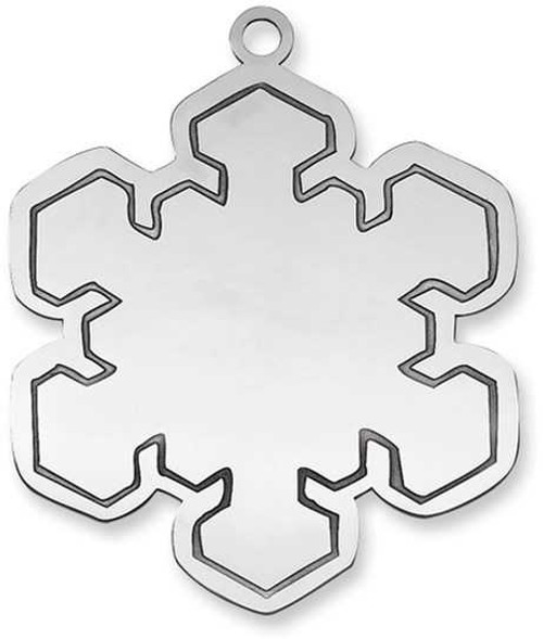 Image of Sterling Silver Rhodium-plated Blank Christmas Snowflake Ornament QQ346B