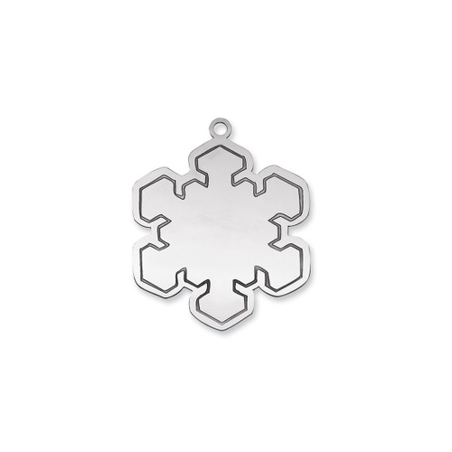 Sterling Silver Rhodium-plated Blank Christmas Snowflake Ornament QQ346B