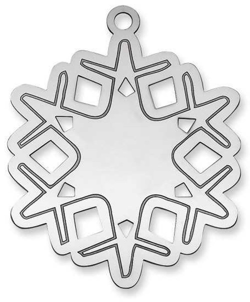 Image of Sterling Silver Rhodium-plated Blank Christmas Snowflake Ornament QQ348B