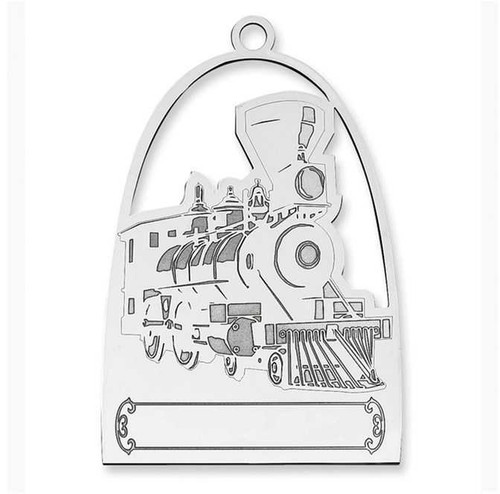 Image of Sterling Silver Rhodium-plated Blank Christmas Train Ornament