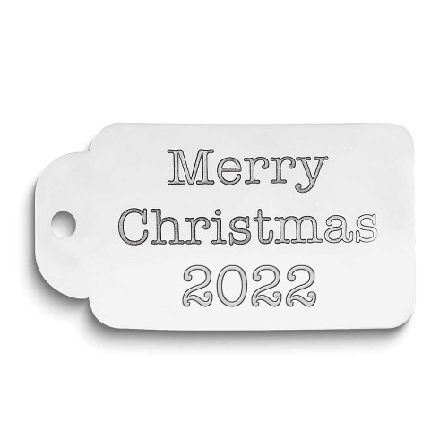 Image of Sterling Silver Rhodium-plated Christmas Gift Tag QQ352