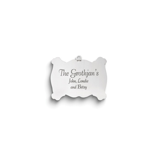 Image of Sterling Silver Rhodium-plated Christmas Plaque Ornament