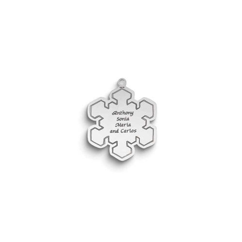 Image of Sterling Silver Rhodium-plated Christmas Snowflake Ornament