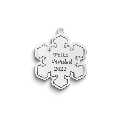 Image of Sterling Silver Rhodium-plated Christmas Snowflake Ornament