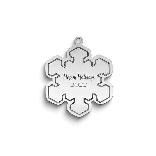 Image of Sterling Silver Rhodium-plated Christmas Snowflake Ornament QQ346