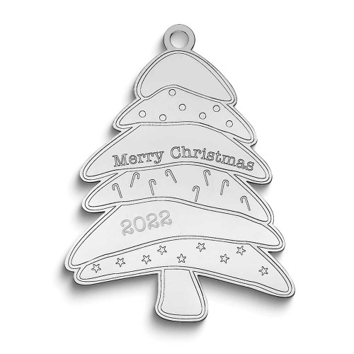 Image of Sterling Silver Rhodium-plated Christmas Tree Ornament QQ362