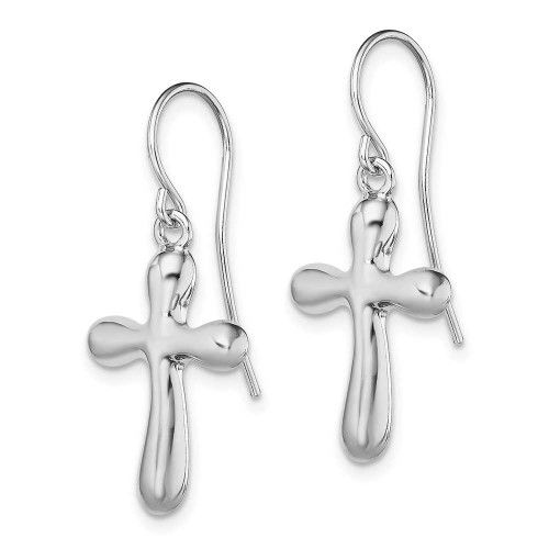 Image of 34mm Sterling Silver Rhodium-Plated Cross Earrings