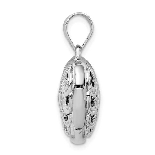 Image of Sterling Silver Rhodium-plated Cut-out Heart Swirl Pendant