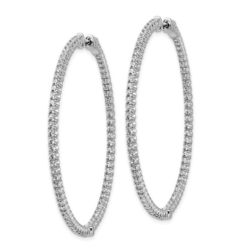 Image of 47mm Sterling Silver Rhodium-Plated CZ In and Out Hinged Hoop Earrings QE7944 Image of 47mm Sterling Silver Rhodium-Plated CZ In and Out Hinged Hoop Earrings QE7944