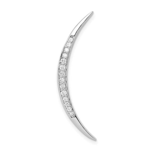 Image of Sterling Silver Rhodium-Plated CZ Moon Pendant