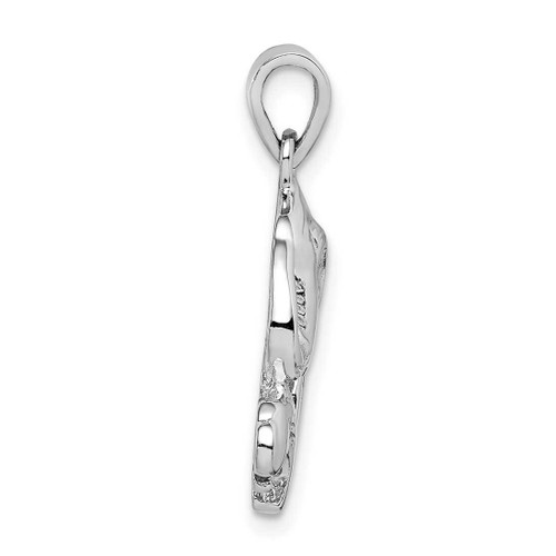 Image of Sterling Silver Rhodium-plated Elephants Pendant