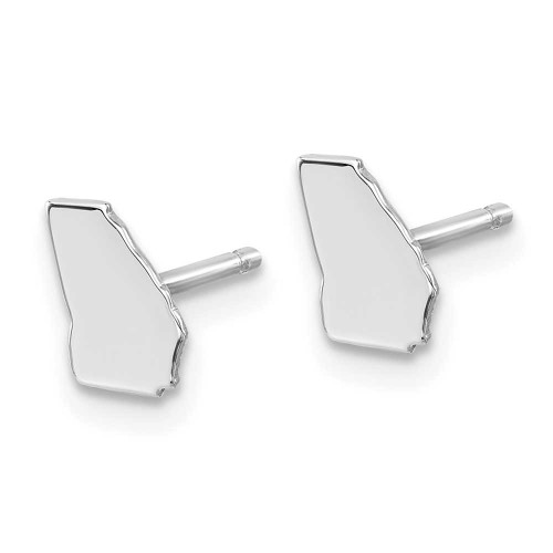 Image of 7.32mm Sterling Silver Rhodium-Plated Georgia GA Small State Stud Earrings