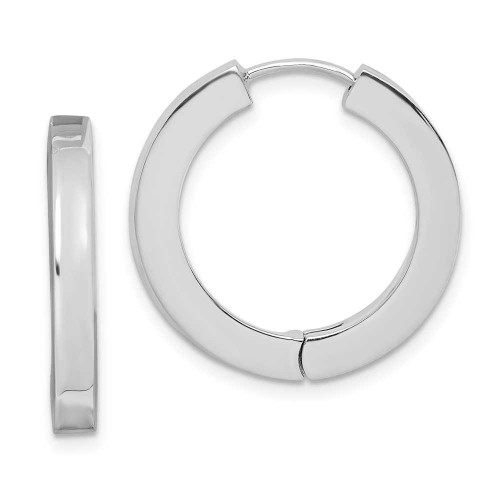 Image of 21mm Sterling Silver Rhodium-Plated Hollow Hinged Hoop Earrings