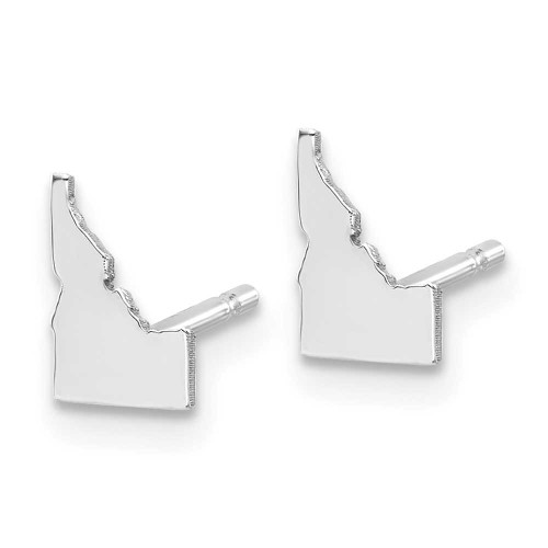 Image of 8.69mm Sterling Silver Rhodium-Plated Idaho ID Small State Stud Earrings