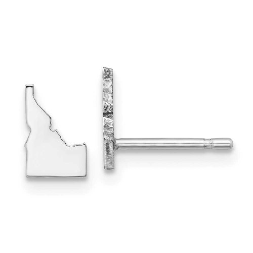 Image of 8.69mm Sterling Silver Rhodium-Plated Idaho ID Small State Stud Earrings