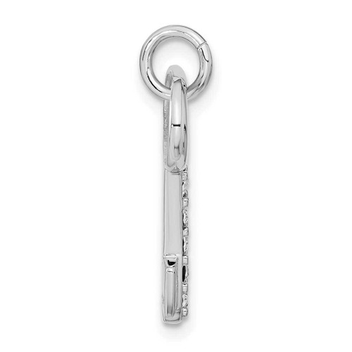 Image of Sterling Silver Rhodium-plated Key w/ Crystal Charm