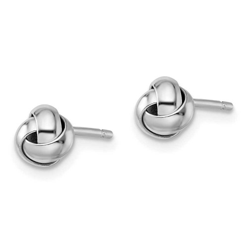 Image of 7mm Sterling Silver Rhodium-Plated Love Knot Stud Post Earrings QE11778