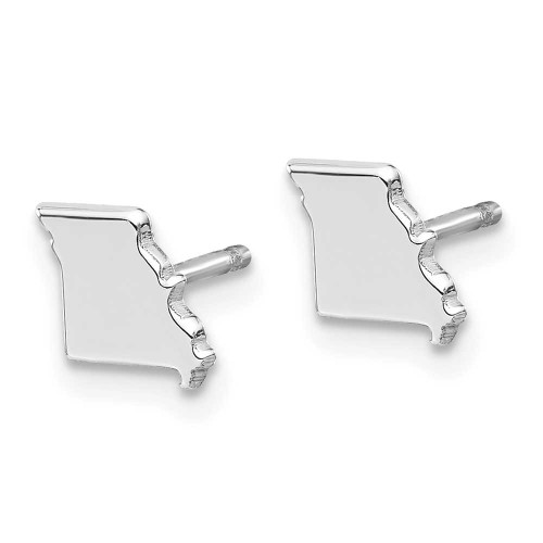 Image of 6.88mm Sterling Silver Rhodium-Plated Missouri MO Small State Stud Earrings