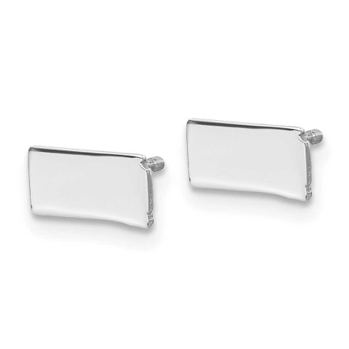 Image of 4.37mm Sterling Silver Rhodium-Plated North Dakota ND Small State Stud Earrings