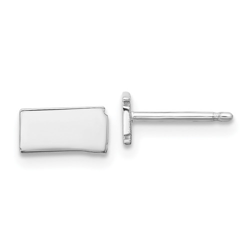Image of 4.37mm Sterling Silver Rhodium-Plated North Dakota ND Small State Stud Earrings