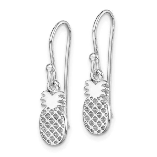 Image of 23.52mm Sterling Silver Rhodium-Plated Pineapple Dangle Earrings