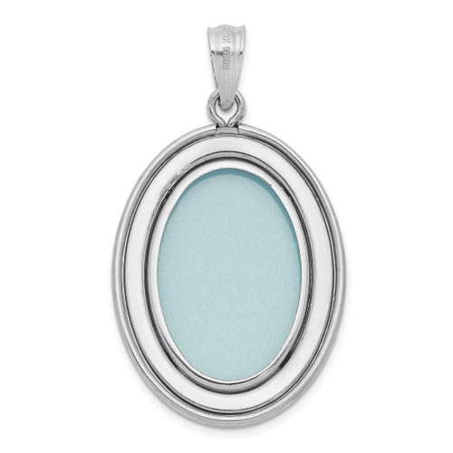Image of Sterling Silver Rhodium-plated Polished & Oval Open Locket Pendant