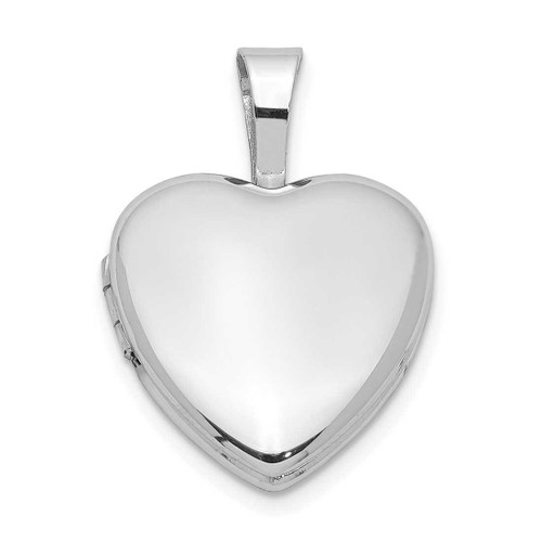 Image of Sterling Silver Rhodium-plated Polished 12mm Heart Locket Pendant