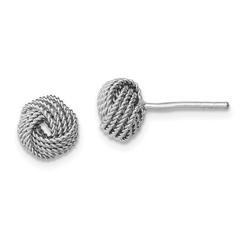 Image of 9mm Sterling Silver Rhodium-Plated Polished and Twisted Love Knot Stud Earrings