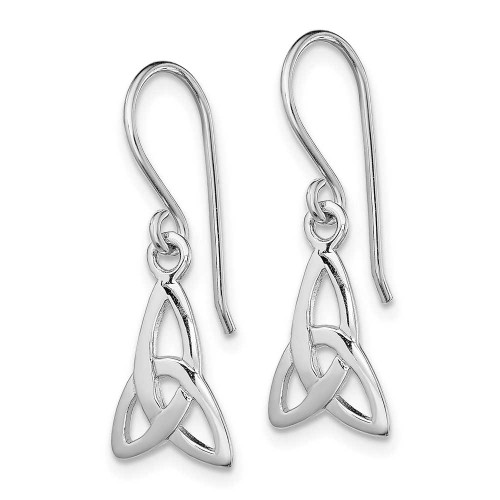 Image of 29mm Sterling Silver Rhodium-Plated Polished Celtic Shepherd Hook Earrings QE11973