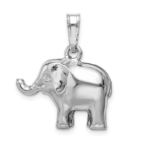 Image of Sterling Silver Rhodium-plated Polished Elephant Pendant